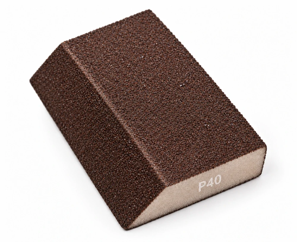 Nakida brusná houbička P40 zkosená 120 × 90 × 25 mm, hnědá