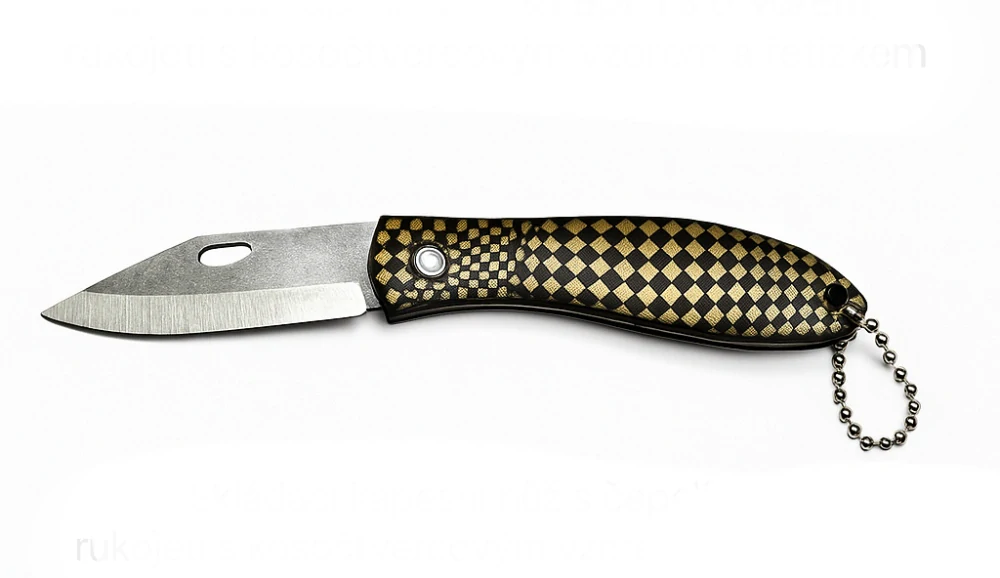 Nakida HT-5475 kapesní zavírací nůž 15,5 cm, čepel 6,5 cm, černo-zlatý kosočtvercový vzor