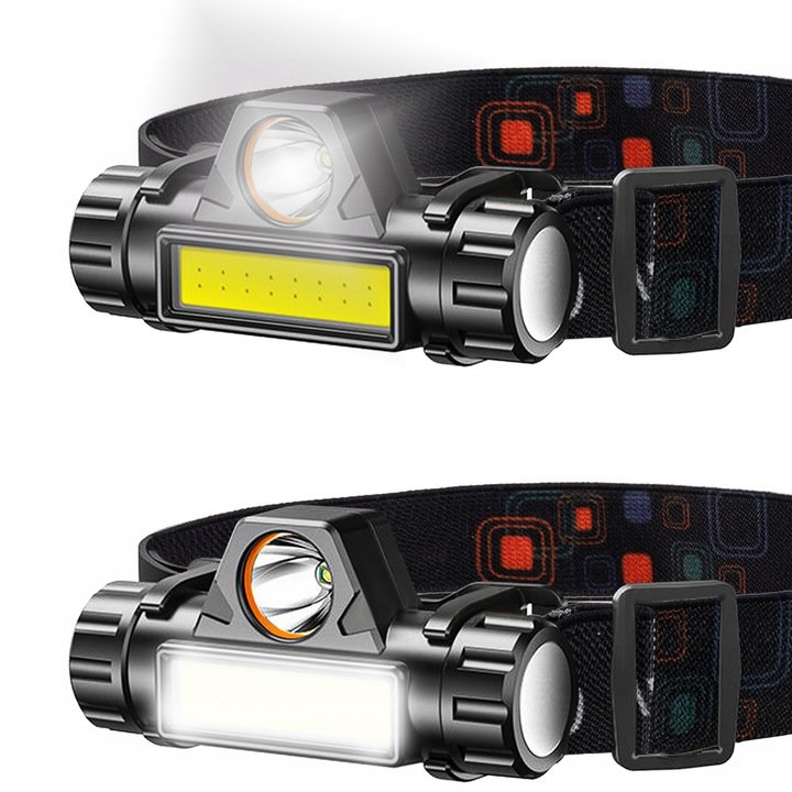 Nakida TK-026 CREE XPE+COB čelová svítilna 2v1, nabíjecí USB.