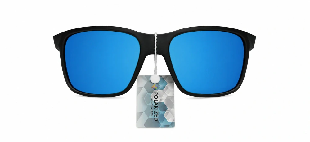 Polarizační unisex sluneční brýle ZHglasses C04-6410 s modrým zrcadlem, hnědo-fialová skla, matný černý rámeček, UV400, Cat.3