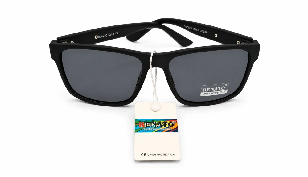 Sluneční unisex brýle Renato TU23311, černý rám / šedá skla, Cat.3
