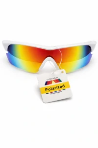 SURPASSGLASS TR2603P cyklistické polarizační sluneční brýle, bílo-červené, UV400, Cat.3, unisex