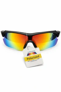 SURPASSGLASS TR2603P cyklistické polarizační sluneční brýle, černo-červené, UV400, Cat.3, unisex