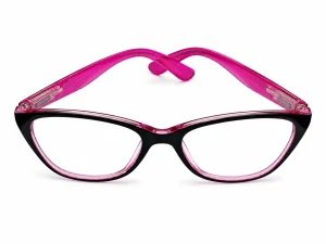 Dámské dioptrické brýle JingGlass DE LUXE TL8822 Flexi +2,0, černo-růžové