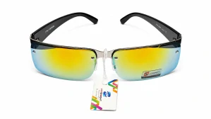 Sluneční unisex brýle ZHglasses C09-6987, stříbrný rám / červeno-žlutá skla, Cat.3