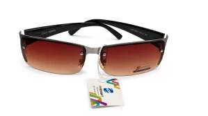 Sluneční unisex brýle ZHglasses C09-6987, stříbrný rám, hnědá stínovaná skla, Cat.3
