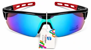 Sluneční unisex brýle Vividsight C07-6714, černo-červené / zeleno-modrá skla, Cat.3