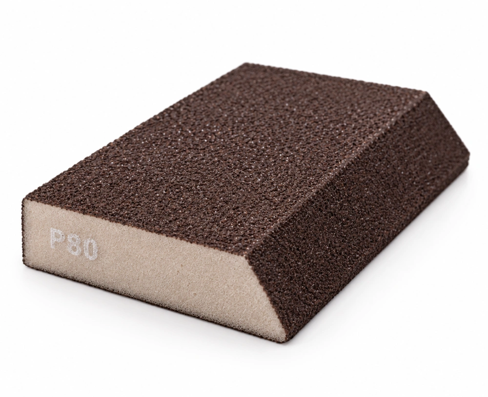 Nakida brusná houbička P80 zkosená 120 × 90 × 25 mm, hnědá