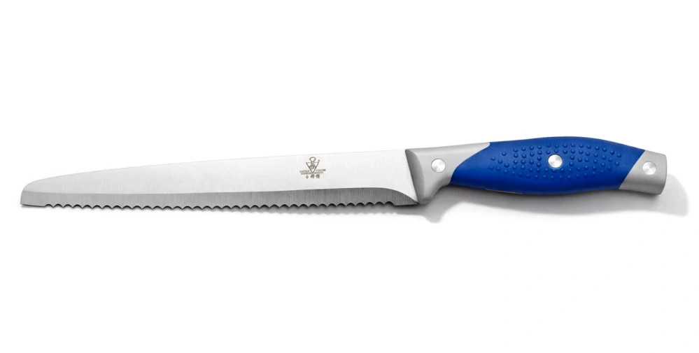 Nůž QiiM LG-404, modrý 33 cm, zubatý