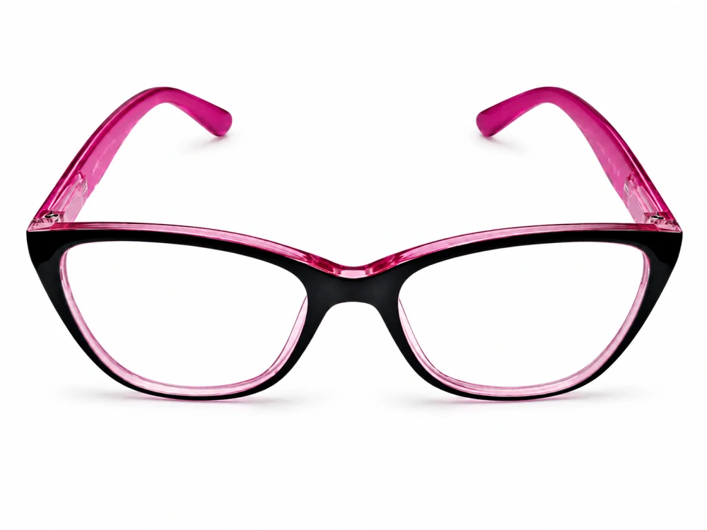 Dámské dioptrické brýle JingGlass DE LUXE TL8822 Flexi +2,0, černo-růžové