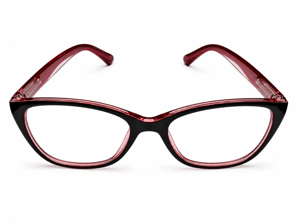 Dámské dioptrické brýle JingGlass DE LUXE TL8822 Flexi +1,5, černo-červené