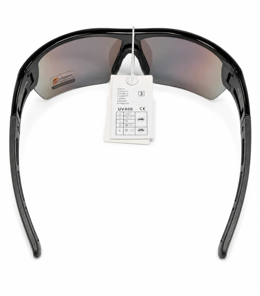 Sluneční unisex brýle Vividsight C07-6714, černý rám / zeleno-modrá skla, Cat.3