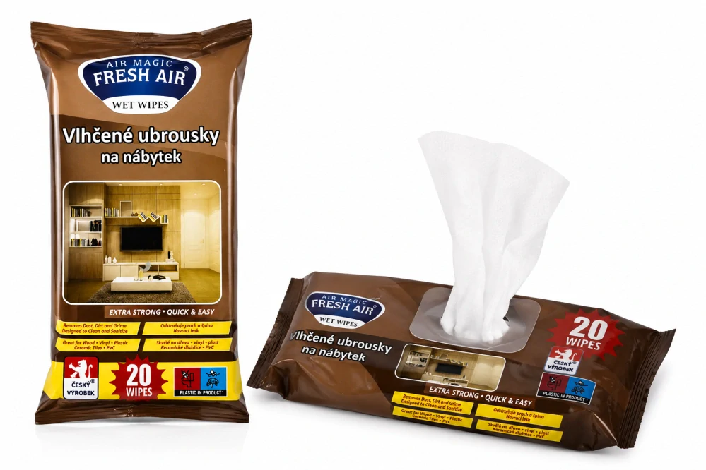 Fresh Air Čisticí vlhčené ubrousky na nábytek 20 ks – pro dřevo, laminát a vinylové podlahy