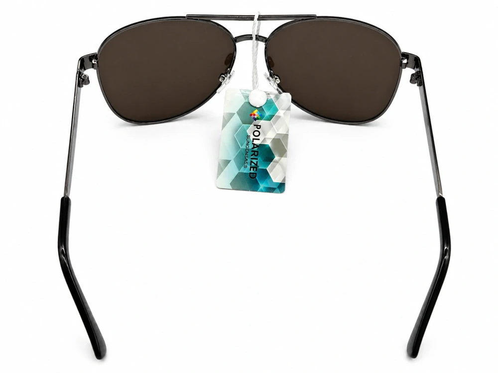 Polarizační unisex sluneční brýle ZHglasses P6953 s modrým zrcadlovým efektem, šedá skla, kovový rámeček, UV400, Cat.3