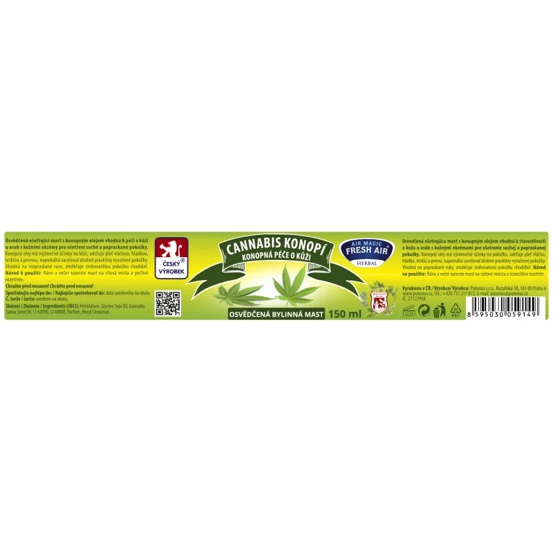 Bylinná mast 150 ml Cannabis konopí