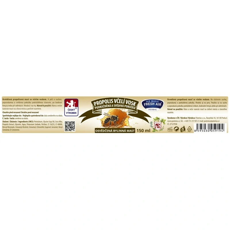 Bylinná mast 150 ml Propolis včelí vosk