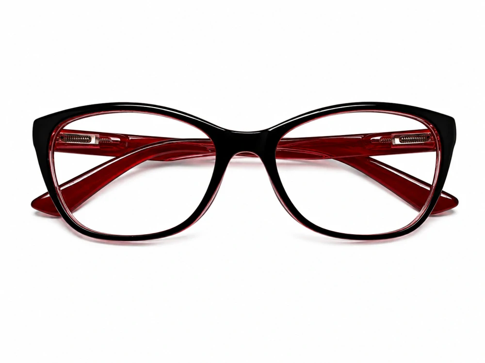 Dámské dioptrické brýle JingGlass DE LUXE TL8822 Flexi +1,5, černo-červené