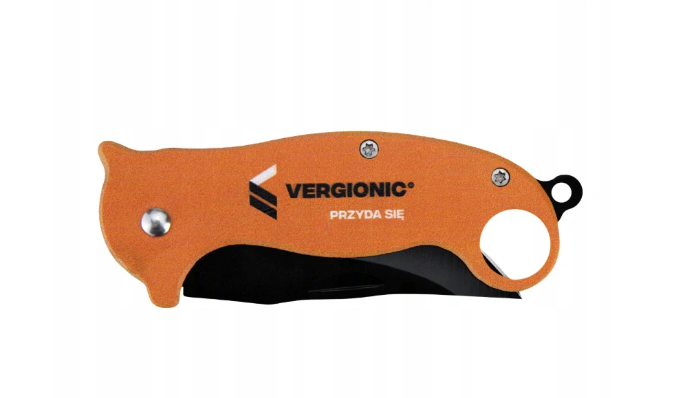 Vergionic kapesní nůž skládací 16,5 cm, černá čepel, oranžovo-černá rukojeť