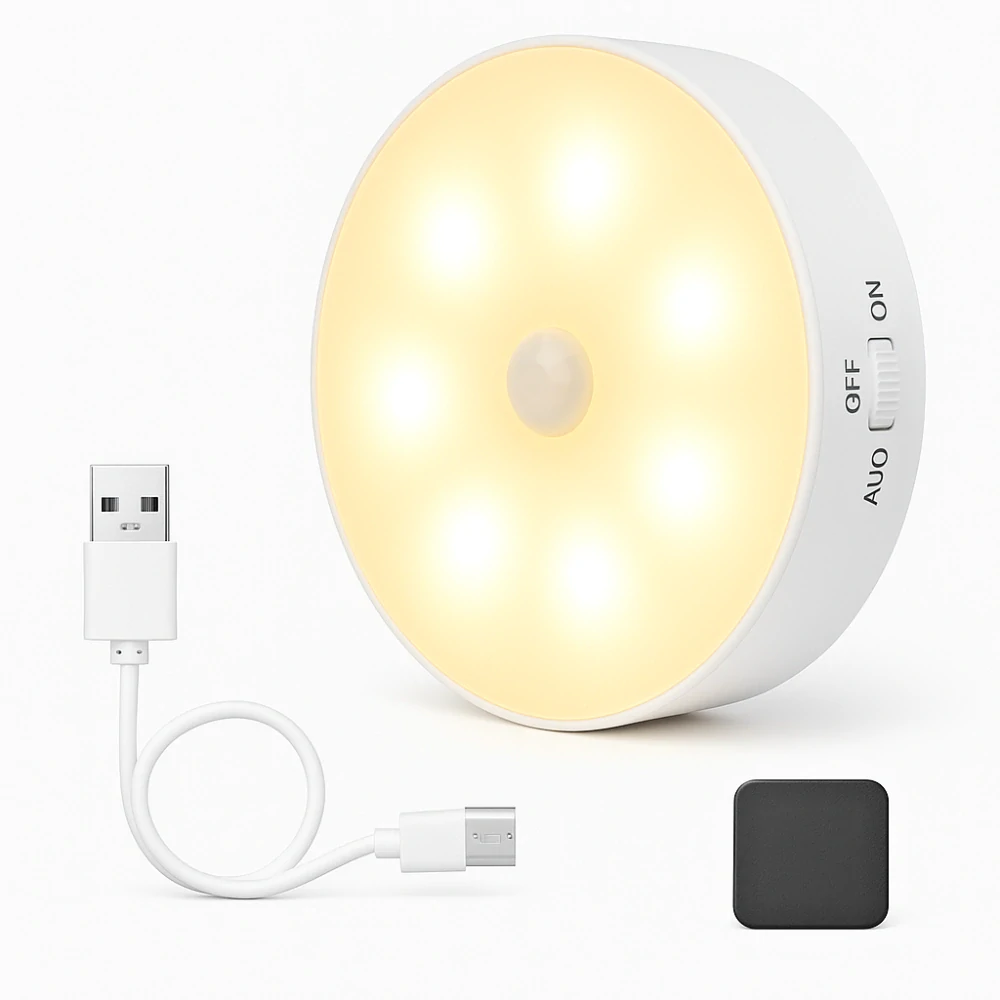 Nakida 20720 – USB nabíjecí LED noční světlo s pohybovým senzorem, teplá bílá, 85 mm