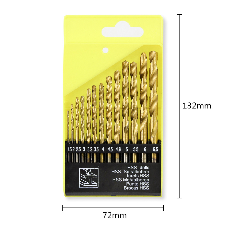 Nakida HT-10293 sada HSS vrtáků 1.5-6.5mm, 13ks