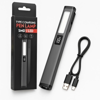 Nakida W08 multifunkční COB LED svítilna, USB-C, šedá