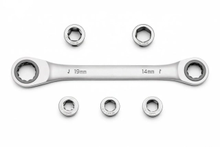 Nakida HT-1226 Sada ráčnových klíčů s adaptéry 8-19mm, 6ks, CrV, délka 21cm