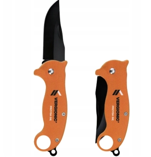Vergionic kapesní nůž skládací 16,5 cm, černá čepel, oranžovo-černá rukojeť